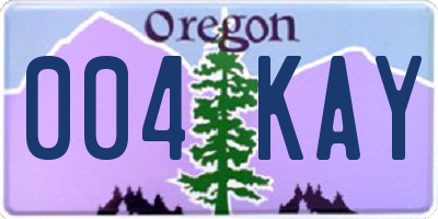 OR license plate 004KAY