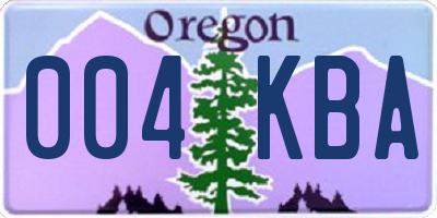 OR license plate 004KBA