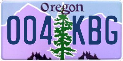 OR license plate 004KBG