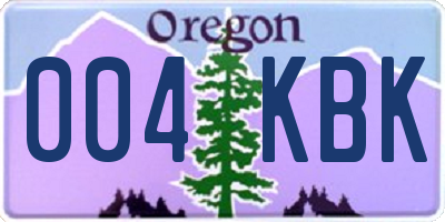 OR license plate 004KBK
