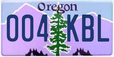 OR license plate 004KBL