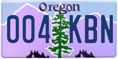 OR license plate 004KBN
