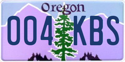 OR license plate 004KBS