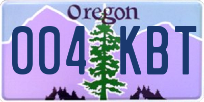 OR license plate 004KBT
