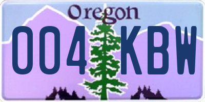 OR license plate 004KBW