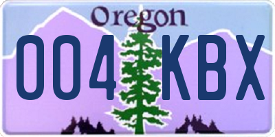 OR license plate 004KBX