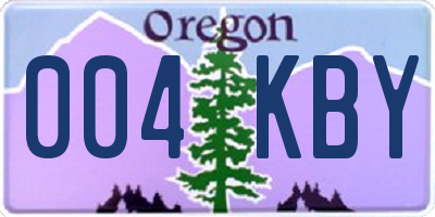 OR license plate 004KBY