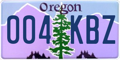 OR license plate 004KBZ