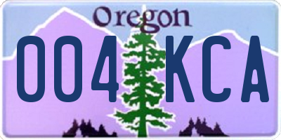 OR license plate 004KCA