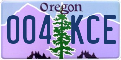 OR license plate 004KCE