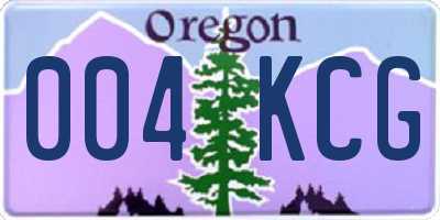 OR license plate 004KCG