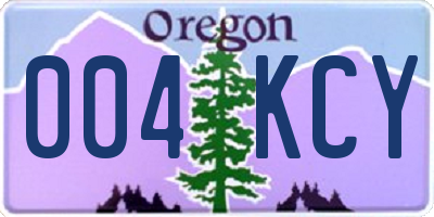 OR license plate 004KCY