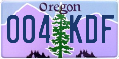 OR license plate 004KDF