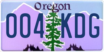 OR license plate 004KDG
