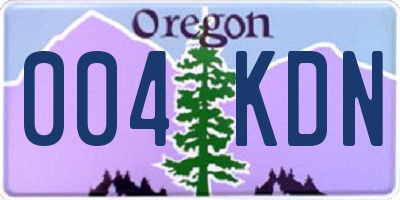 OR license plate 004KDN