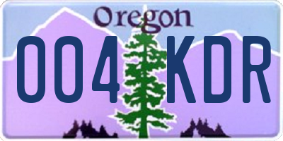 OR license plate 004KDR