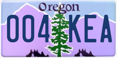 OR license plate 004KEA