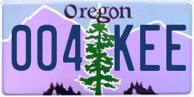 OR license plate 004KEE