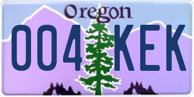 OR license plate 004KEK