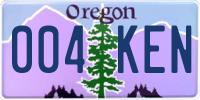 OR license plate 004KEN