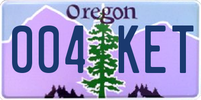 OR license plate 004KET