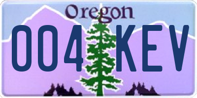 OR license plate 004KEV