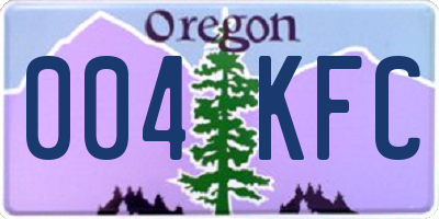 OR license plate 004KFC