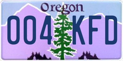 OR license plate 004KFD