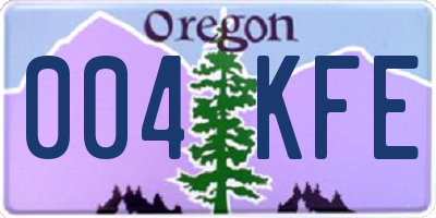 OR license plate 004KFE