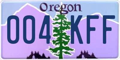 OR license plate 004KFF