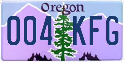OR license plate 004KFG