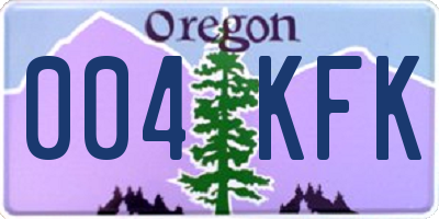 OR license plate 004KFK