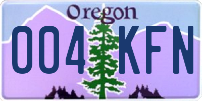 OR license plate 004KFN