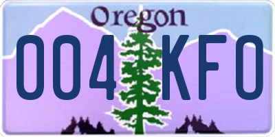 OR license plate 004KFO