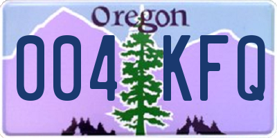 OR license plate 004KFQ