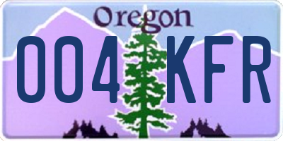 OR license plate 004KFR