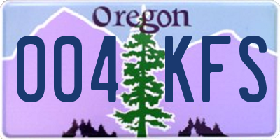 OR license plate 004KFS