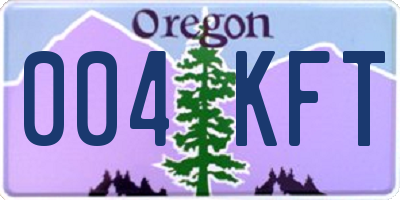 OR license plate 004KFT