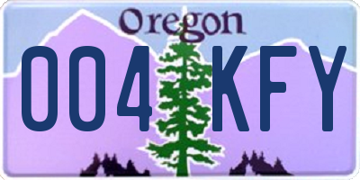 OR license plate 004KFY