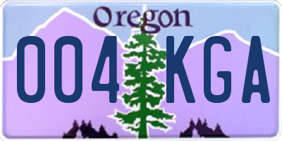 OR license plate 004KGA