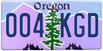 OR license plate 004KGD
