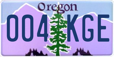 OR license plate 004KGE