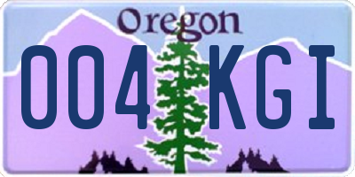 OR license plate 004KGI