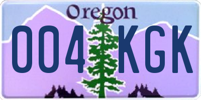 OR license plate 004KGK