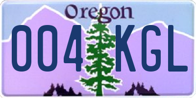 OR license plate 004KGL