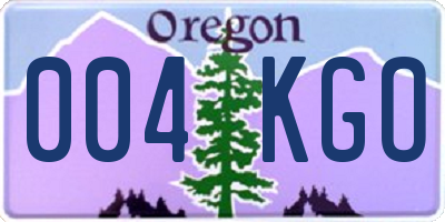 OR license plate 004KGO