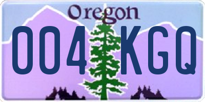 OR license plate 004KGQ