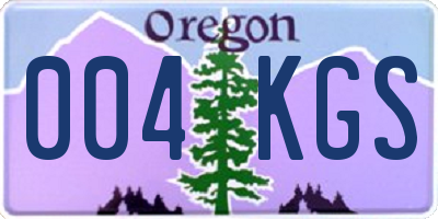 OR license plate 004KGS