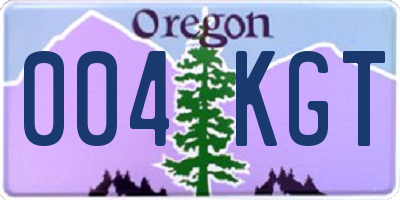 OR license plate 004KGT
