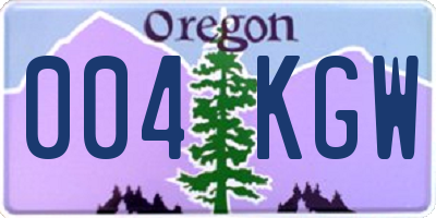 OR license plate 004KGW